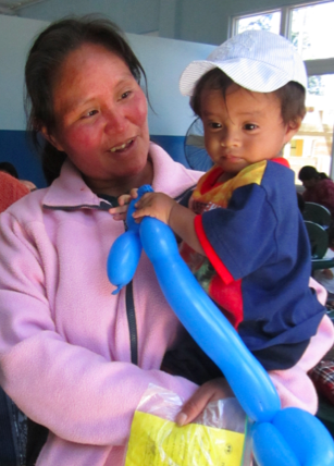 Rogelio is 1 year and 8 months but he weighs only 14 and a quarter pounds. That's less than what a healthy baby of six months should weigh.