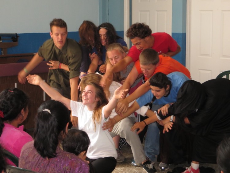 Performing a drama during the Milk Program at ASELSI.