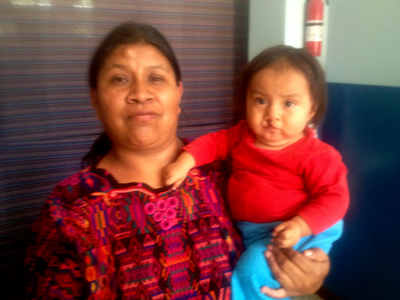 Two-year-old Jorge Mario with his mother Lucia