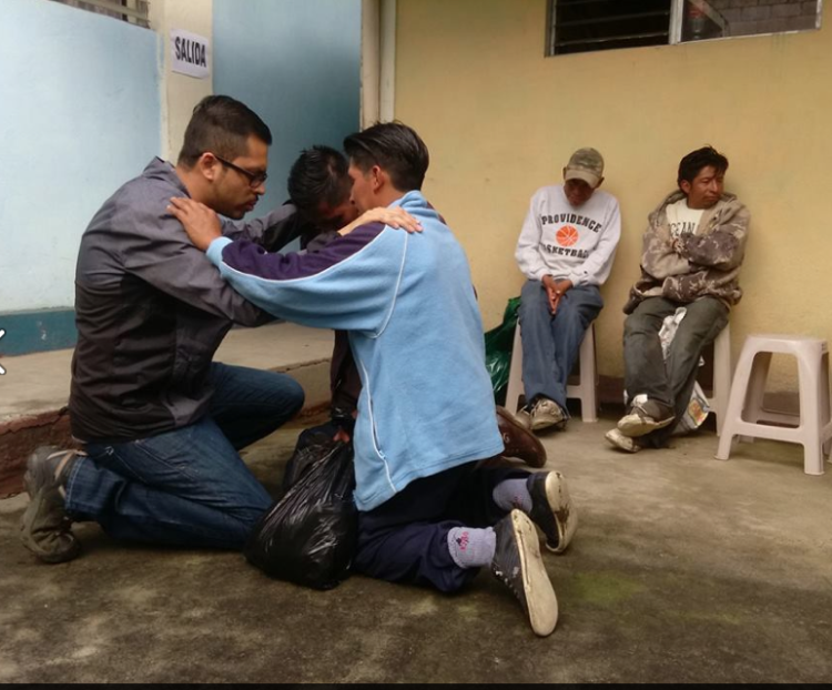 Praying together.