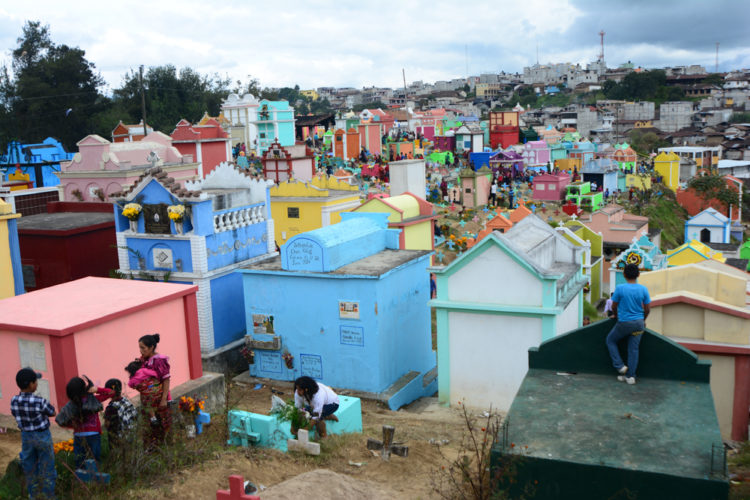 The colorful tombs of Chichicastenango.